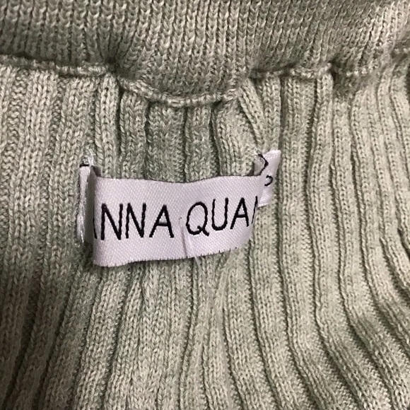 NWT Anna Quan Jordan Ribbed Cotton Wide Leg Pant in Sage Green Size 8. - Picture 10 of 12